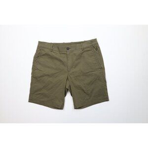 Kit & Ace Mens Size 32 Distressed Flat Front Above Knee Tech Chino Shorts Olive